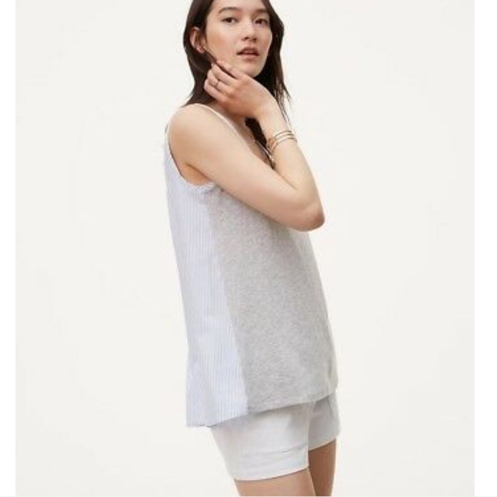 Loft | gray, blue, & white Tank Top